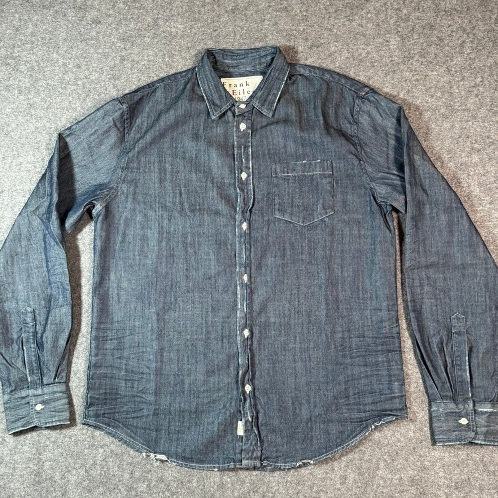 Frank & Eileen Luke Chambray‎ Button Down Shirt Men's Size S Made in USA